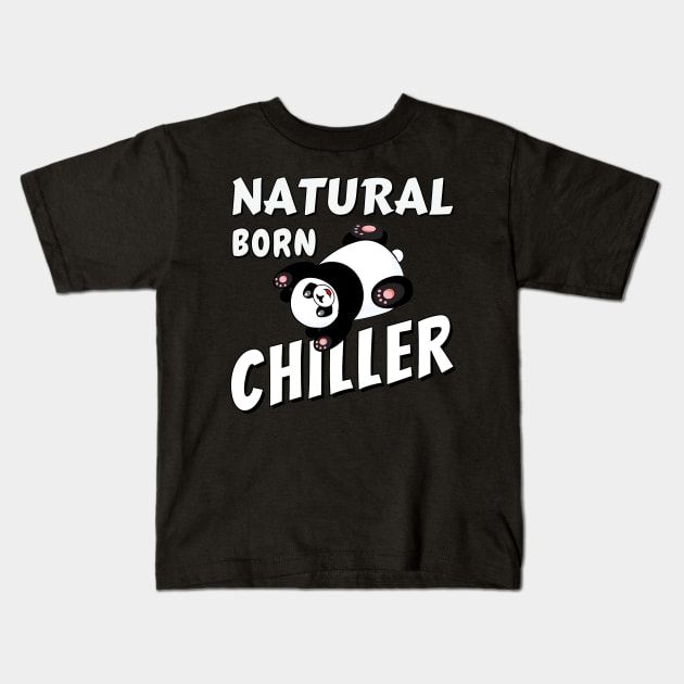 Natural born chiller - Cute sliding panda Kids T-Shirt by Try It